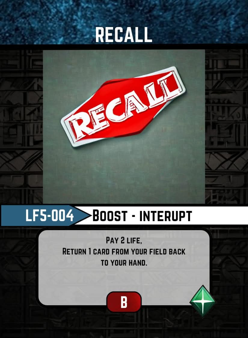 Recall card image