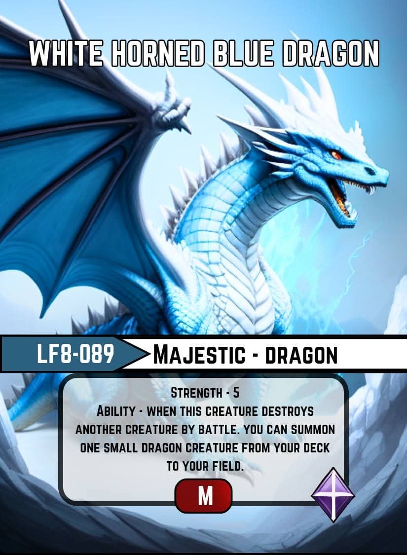 White Horned Blue Dragon card image